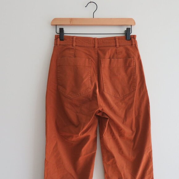 EVERLANE The Lightweight Straight-Leg Crop Pants in Burnt Orange Utility Size 0 - Picture 9 of 12